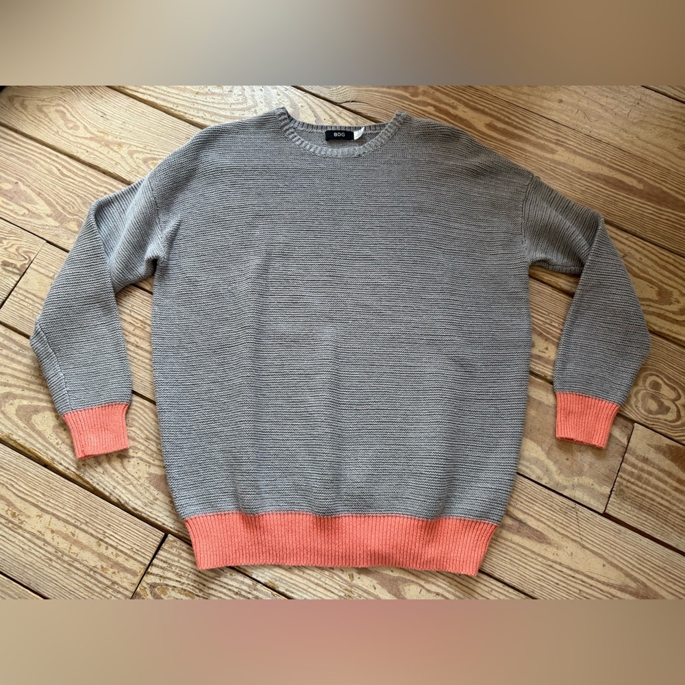 gray knitted crewneck sweater by BDG from Urban Outfitters size S